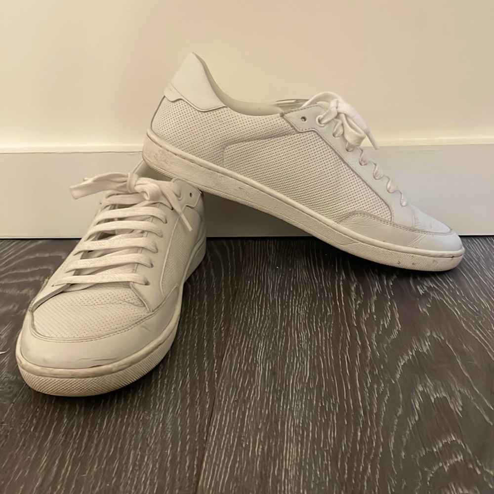 Saint Laurent Perforated white sneakers